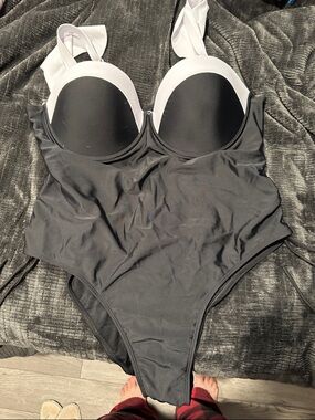 Black and White One-Piece Swimsuit